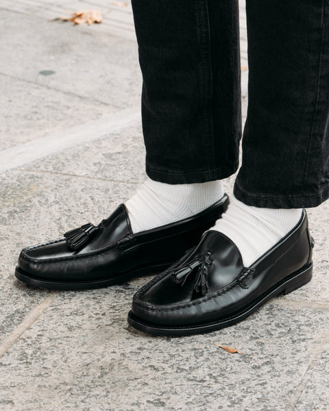 Velasca Black tasseled loafers for women, Made in Italy quality