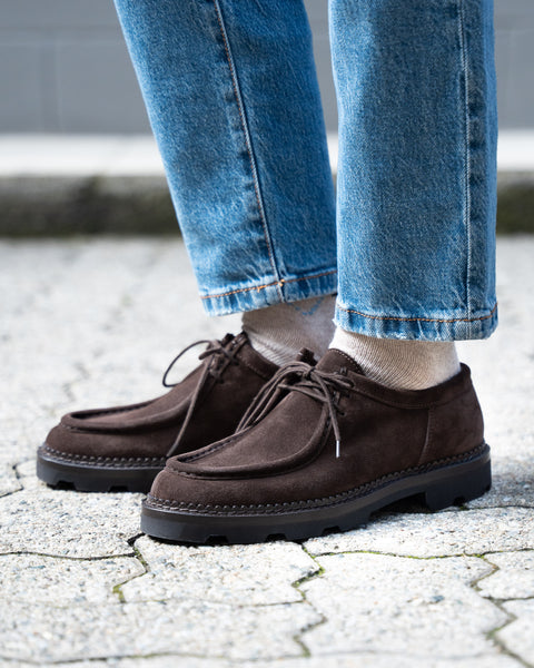 Velasca Dark Brown Suede Oxford Shoes Brown Vintage Style