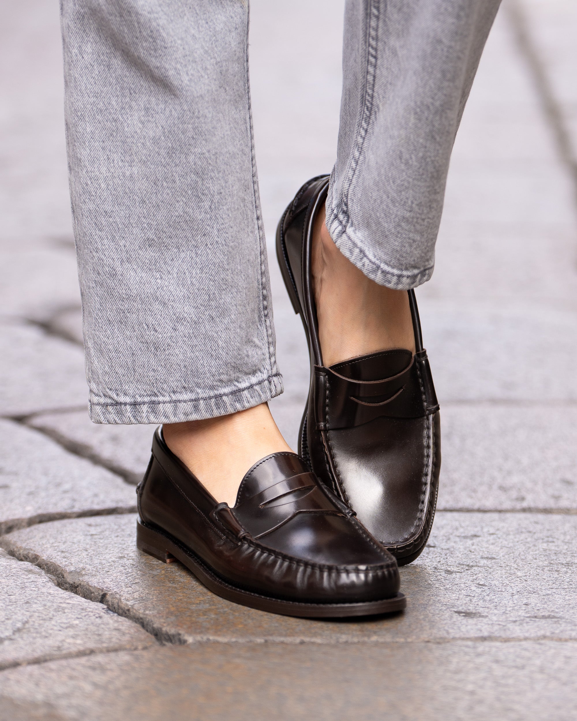 Velasca | Dark brown college loafers, entirely Made in Italy