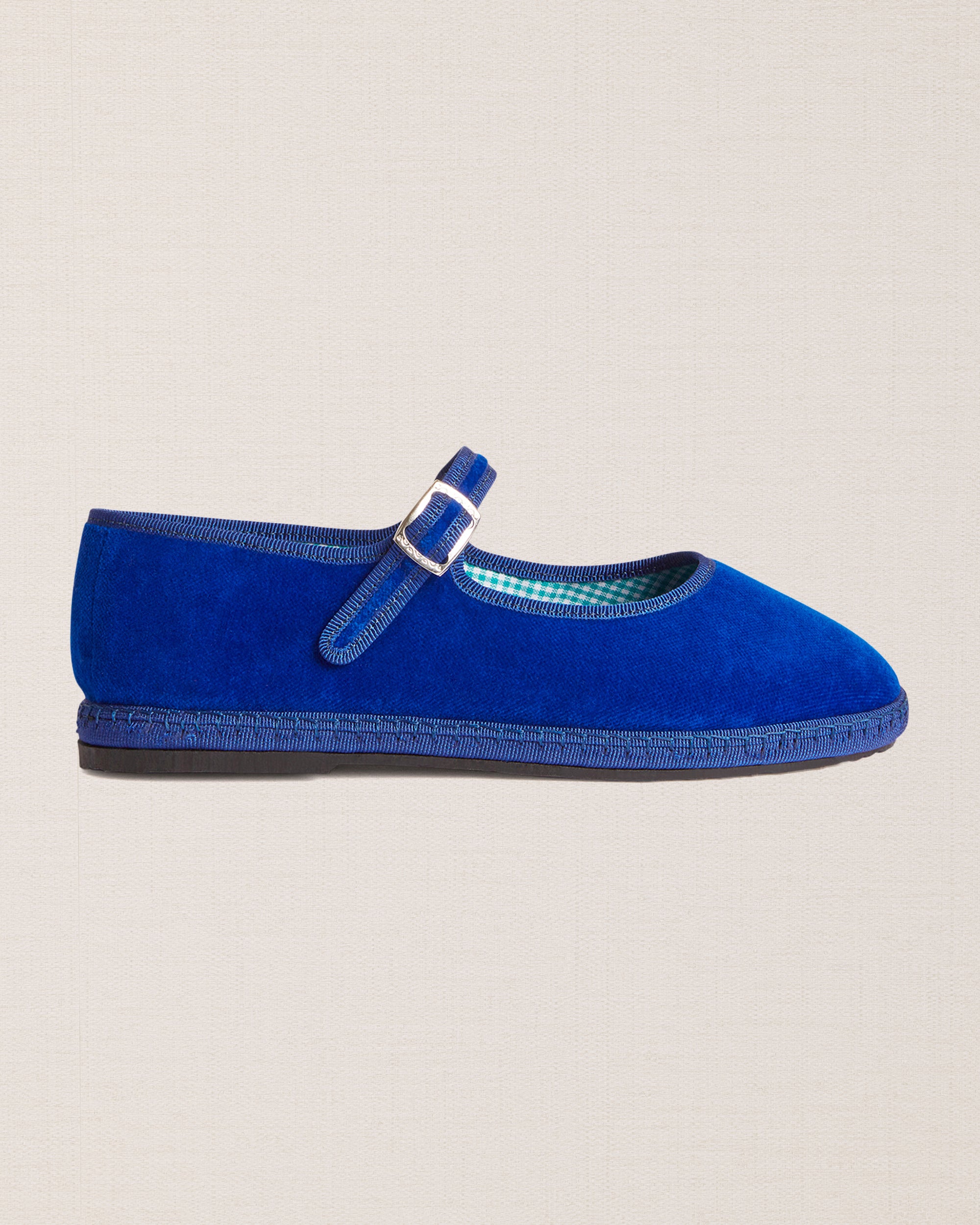 Velasca | Friulane shoes with a strap in blue, handmade