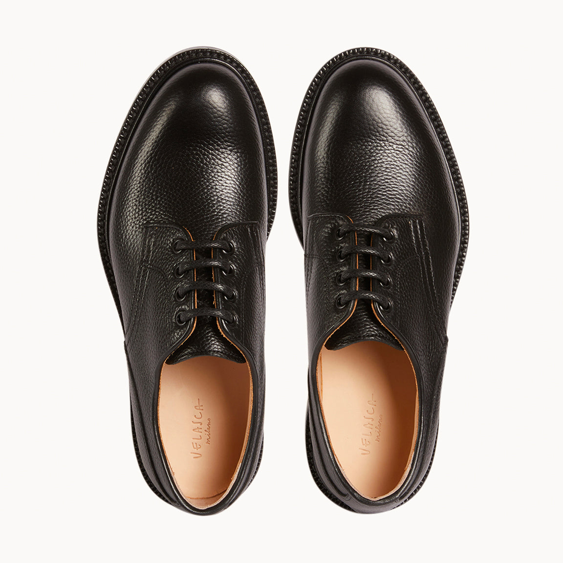 Women's derby shoes in hammered leather with Vibram sole Velasca