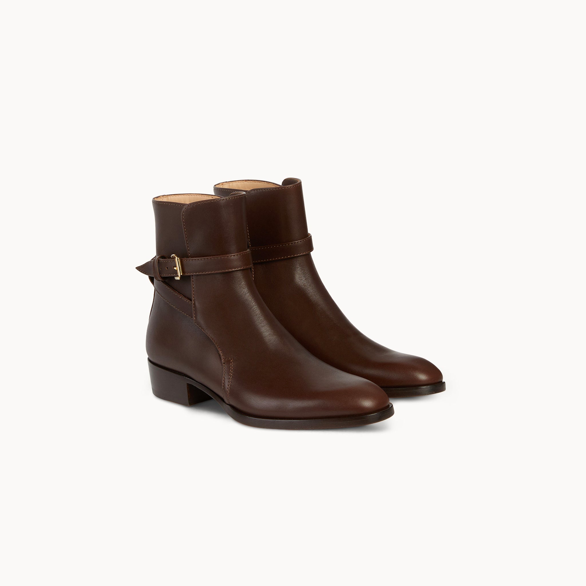 Bluzi Brown Leather ankle Boot with Buckle Strap #107 Looking for a great brown boot this season? Loving  main image 4