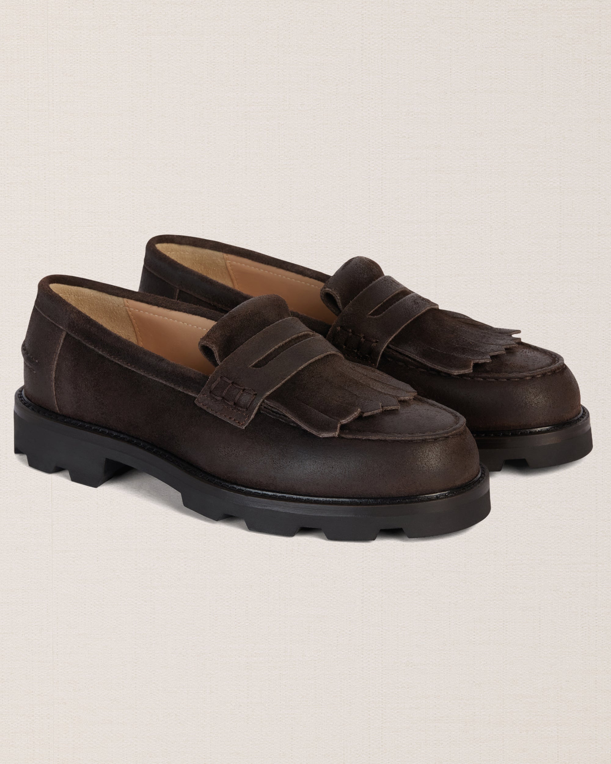 Velasca | Dark brown penny loafers, entirely Made in Italy