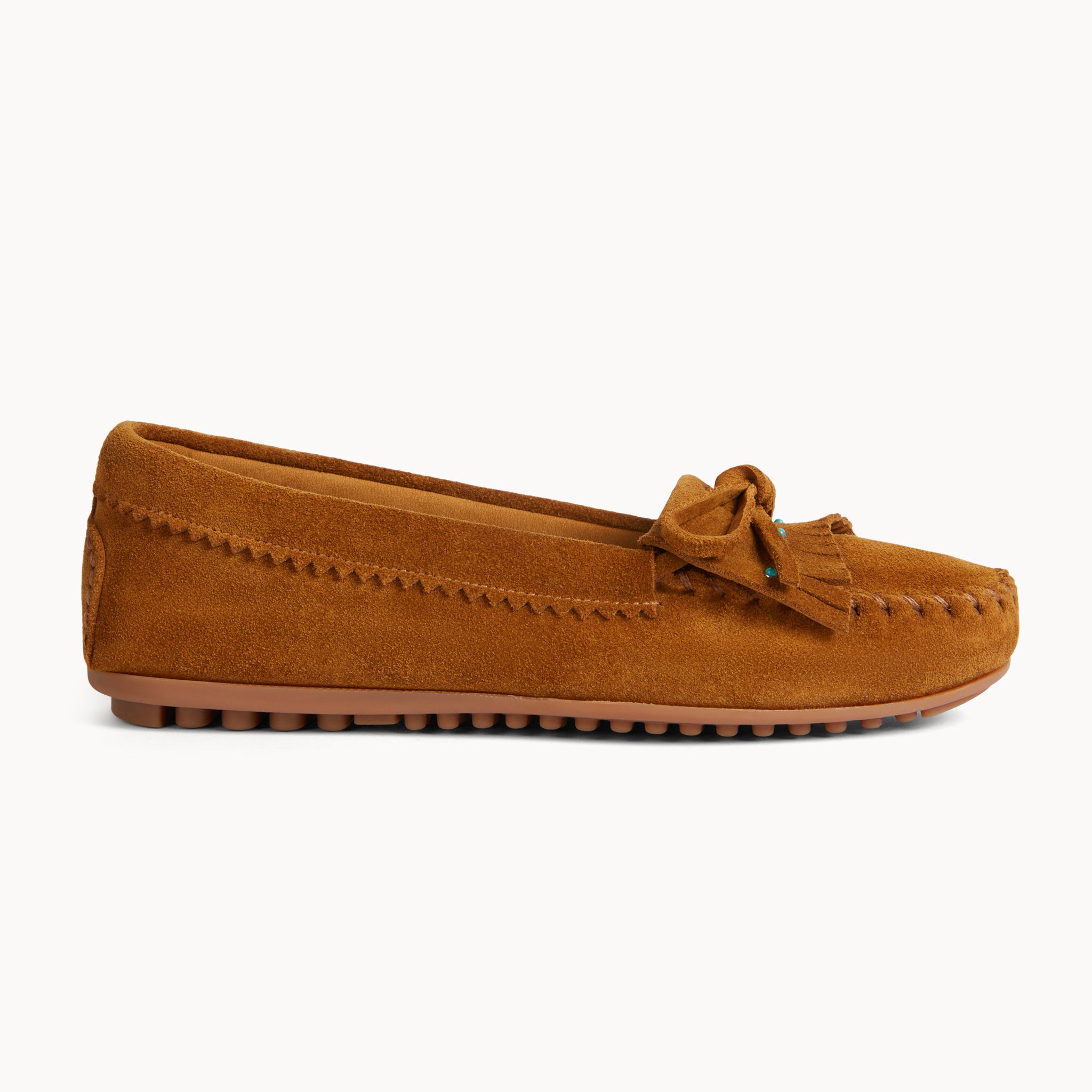 Velasca | Beige suede fringed loafers with beads, Made in Italy