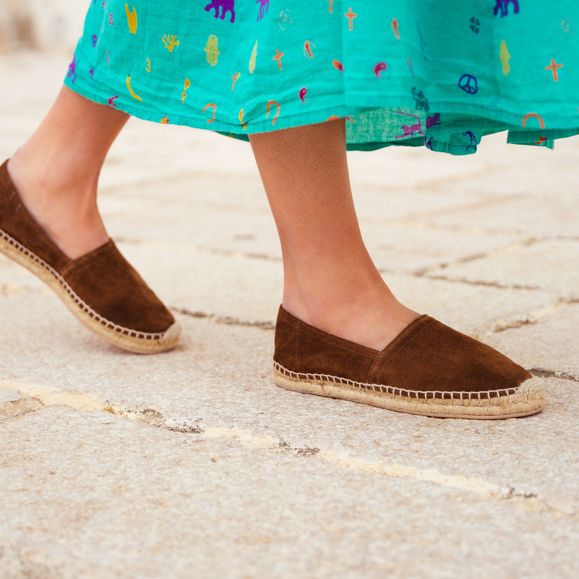 Velasca | Handmade espadrilles, in brown suede, with rubber sole display picture 1