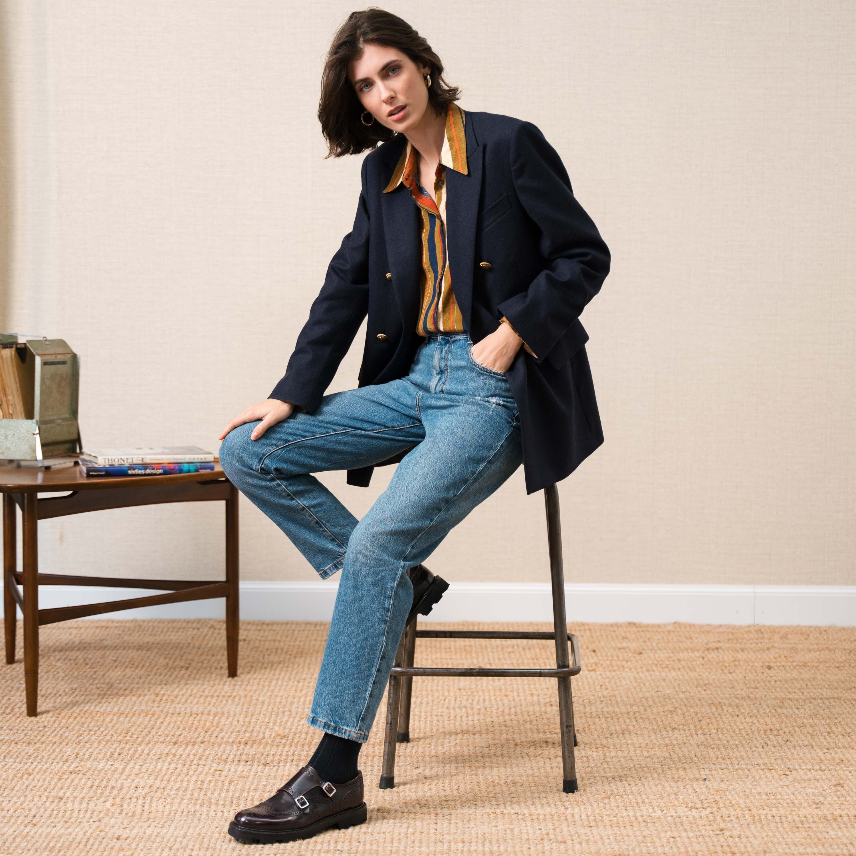 Double buckle smooth leather shoes for her | Velasca